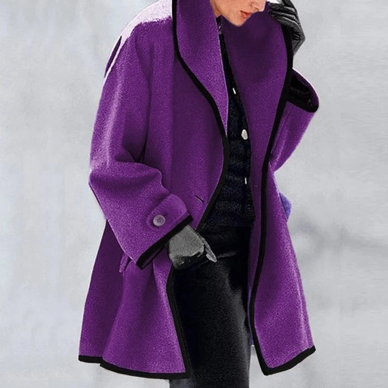 Astrid-Frida | Women's Oversized Wool Trench Coat with Wide Lapels
