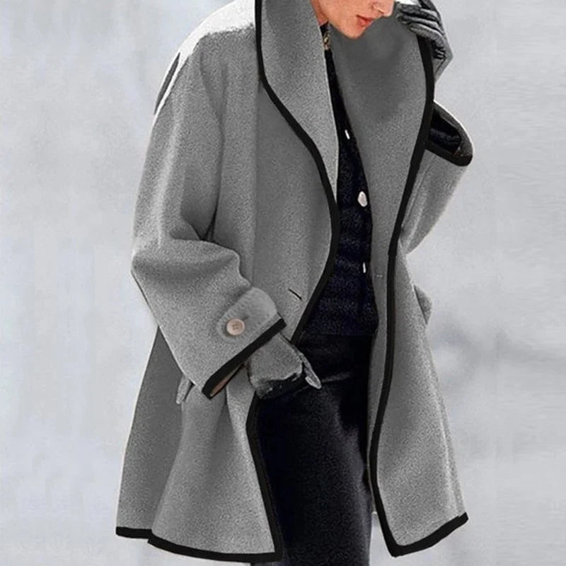 Astrid-Frida | Women's Oversized Wool Trench Coat with Wide Lapels