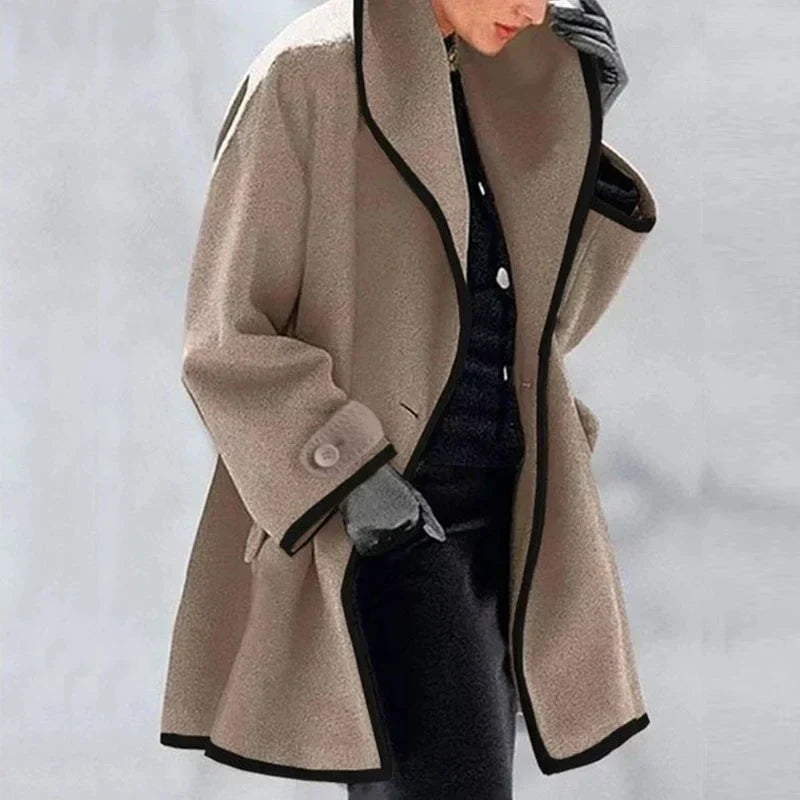 Astrid-Frida | Women's Oversized Wool Trench Coat with Wide Lapels