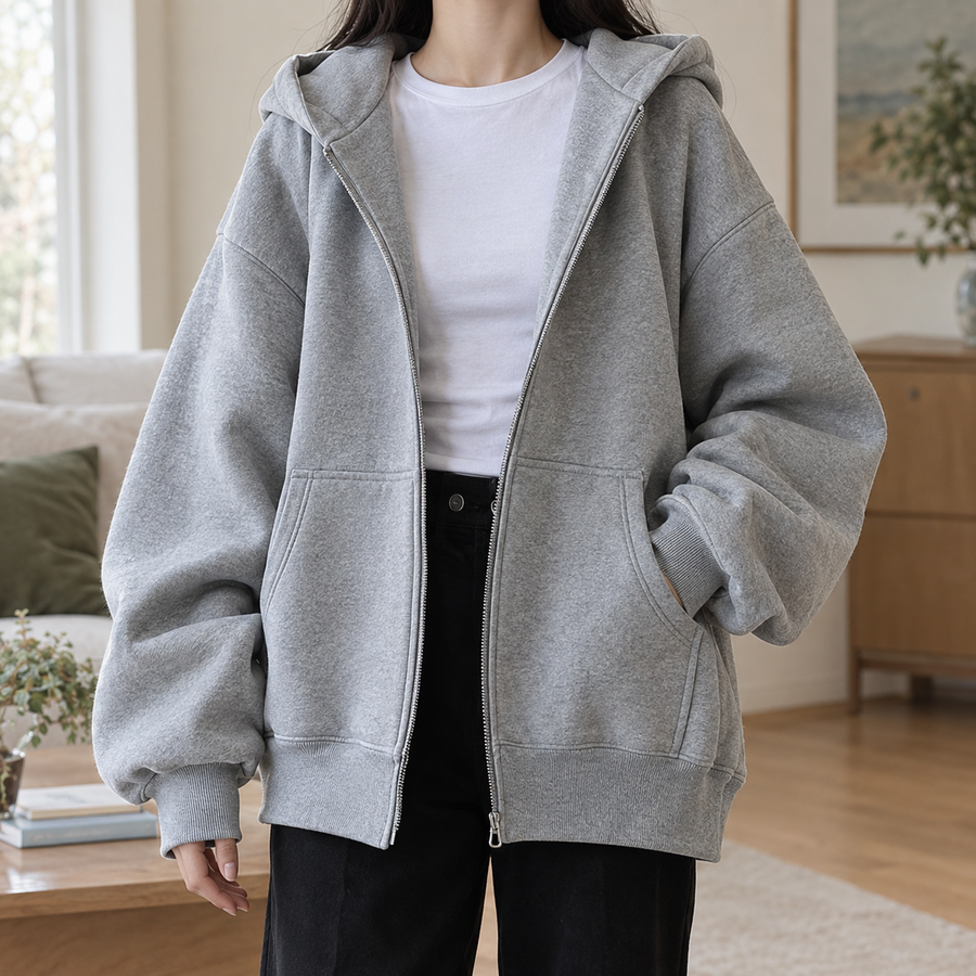 Gloria-Erna | Women's Oversized Zip-Up Hoodie