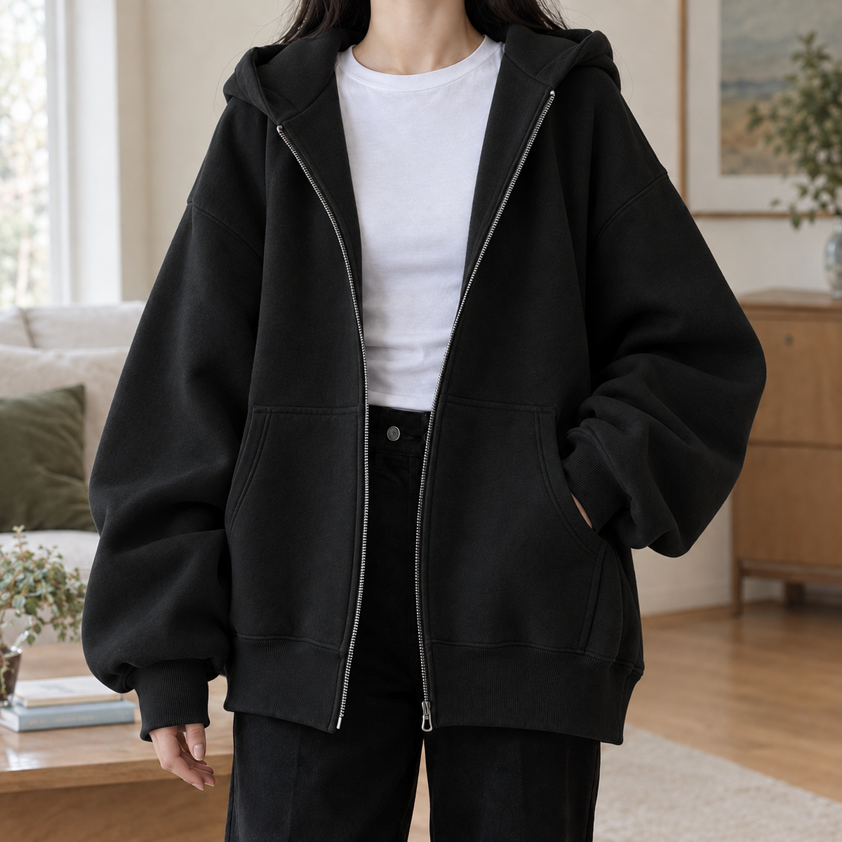 Gloria-Erna | Women's Oversized Zip-Up Hoodie