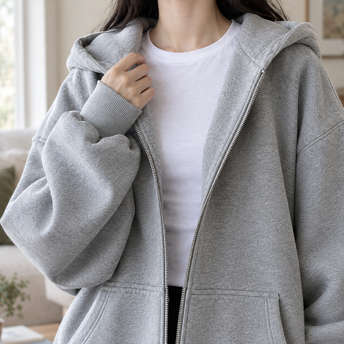 Gloria-Erna | Women's Oversized Zip-Up Hoodie