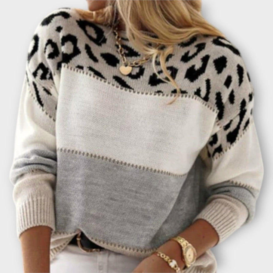 Cornelia | Women's Panther-Print Longline Jumper