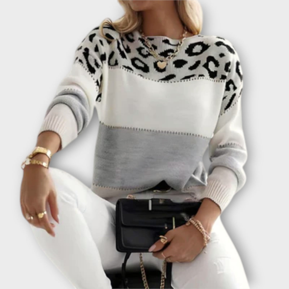 Cornelia | Women's Panther-Print Longline Jumper