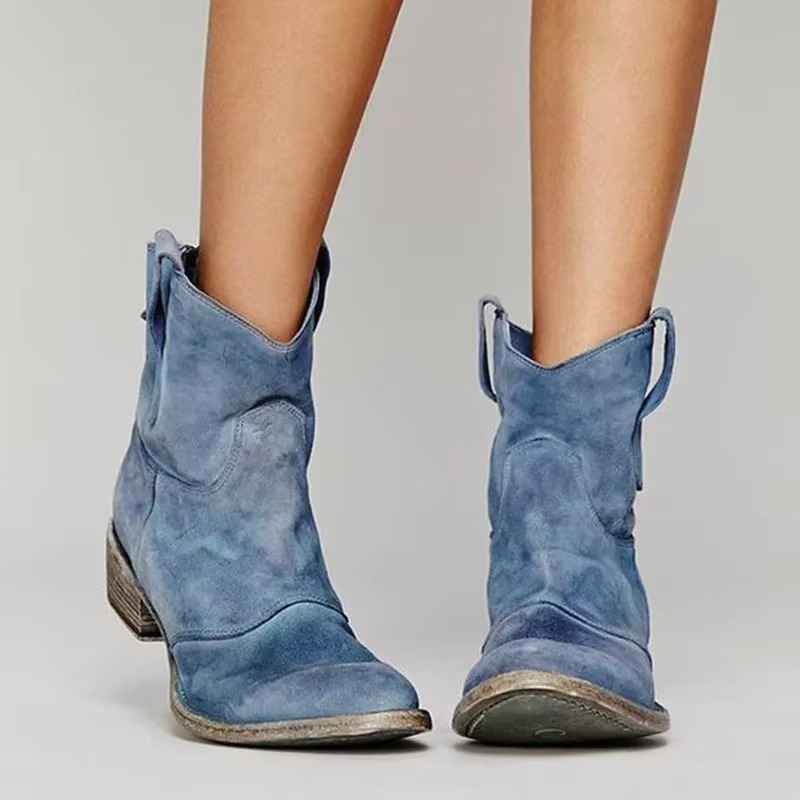 Ingrid-Ophelia | Women's Pointed-Toe Western Ankle Boots