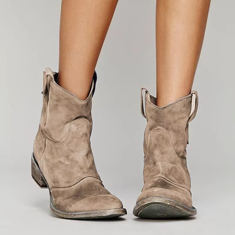 Ingrid-Ophelia | Women's Pointed-Toe Western Ankle Boots