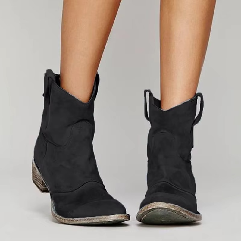 Ingrid-Ophelia | Women's Pointed-Toe Western Ankle Boots