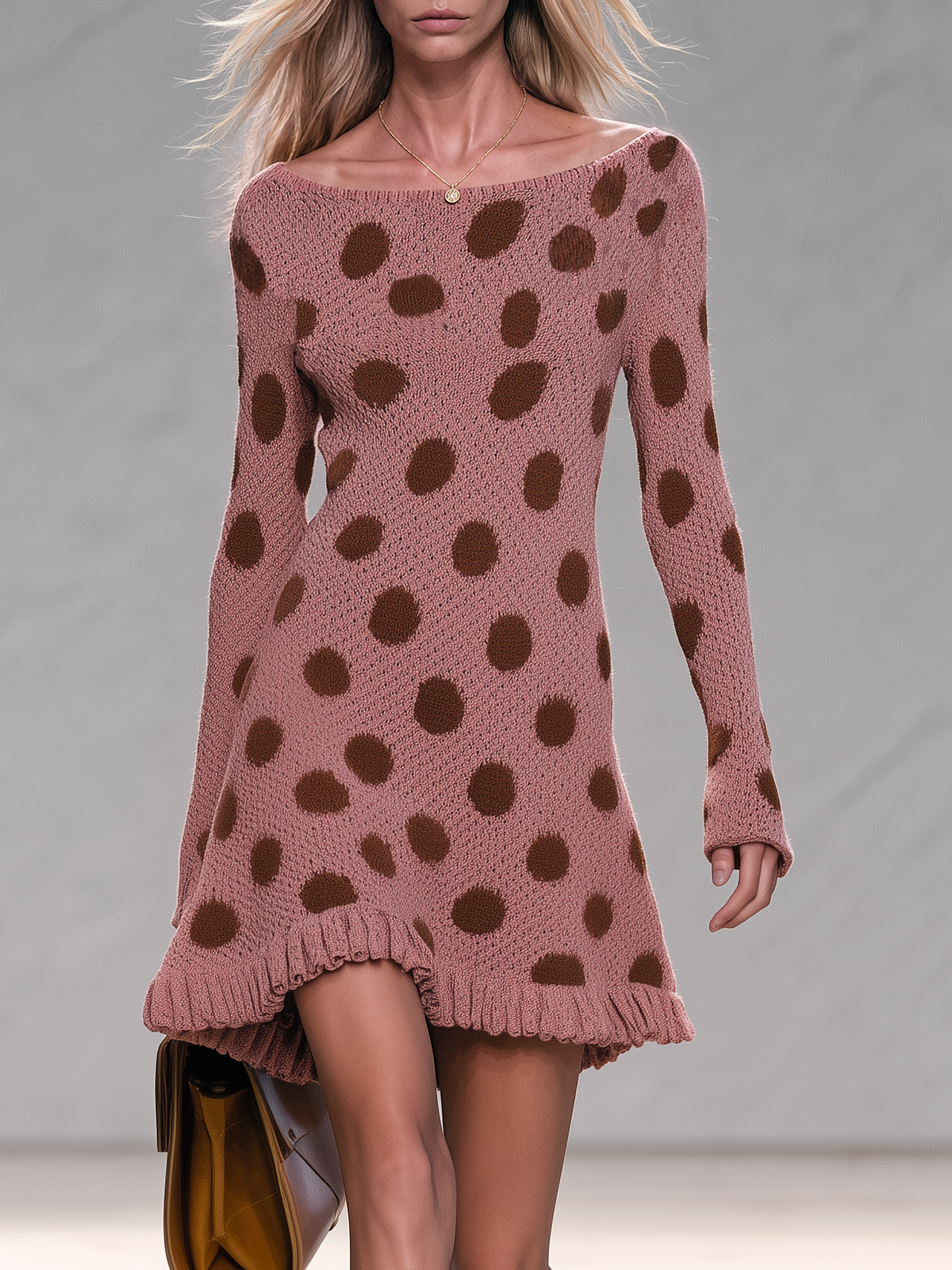 Ramona | Women's Polka Dot Knit Mini Dress