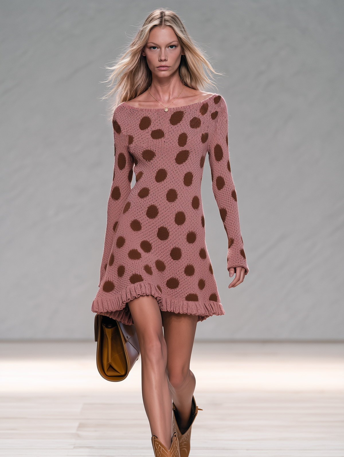 Ramona | Women's Polka Dot Knit Mini Dress