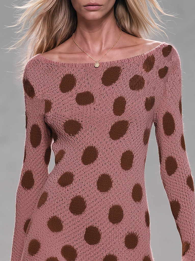 Ramona | Women's Polka Dot Knit Mini Dress