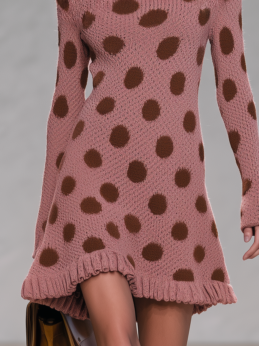Ramona | Women's Polka Dot Knit Mini Dress