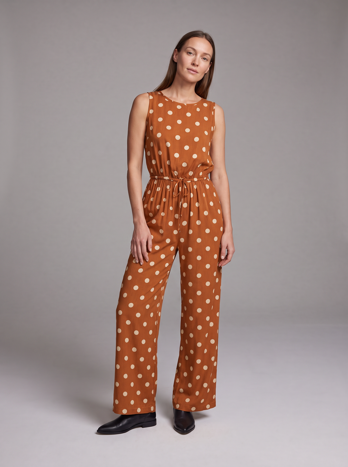 Opal-Rhea | Women's Polka Dot Wide-Leg Jumpsuit