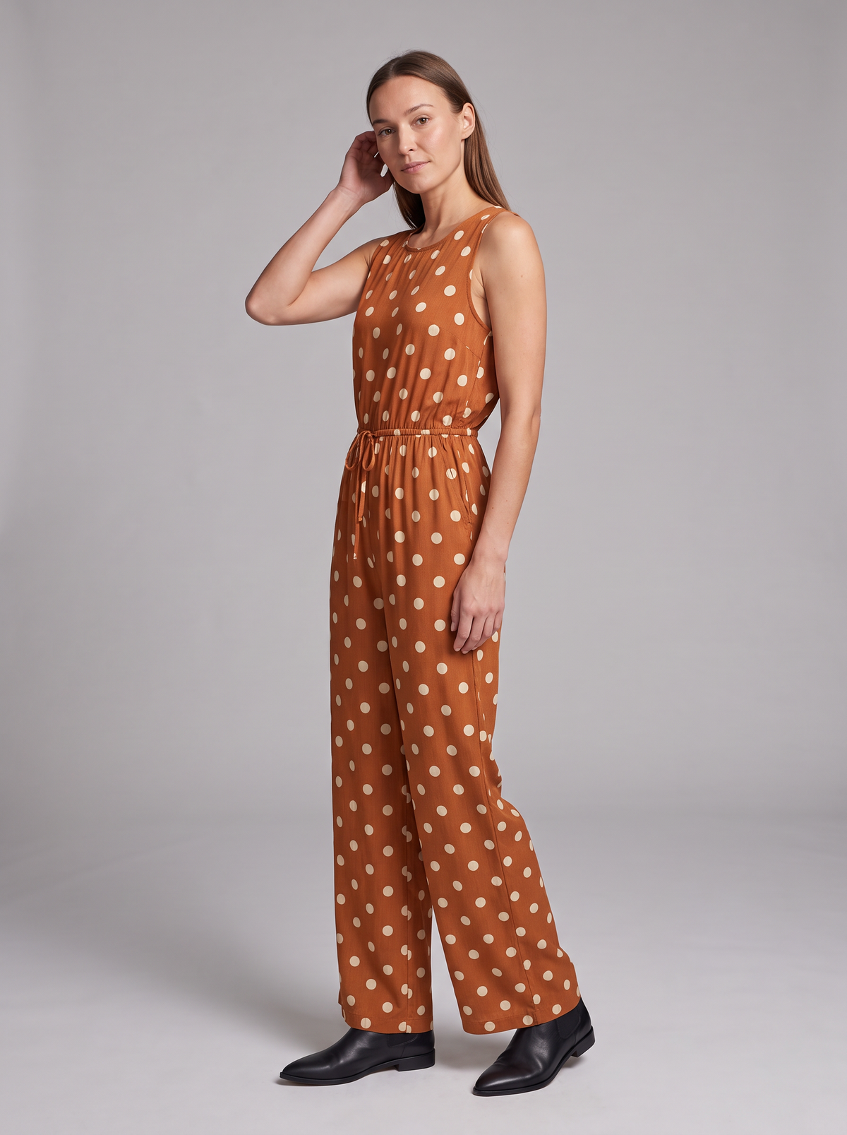 Opal-Rhea | Women's Polka Dot Wide-Leg Jumpsuit