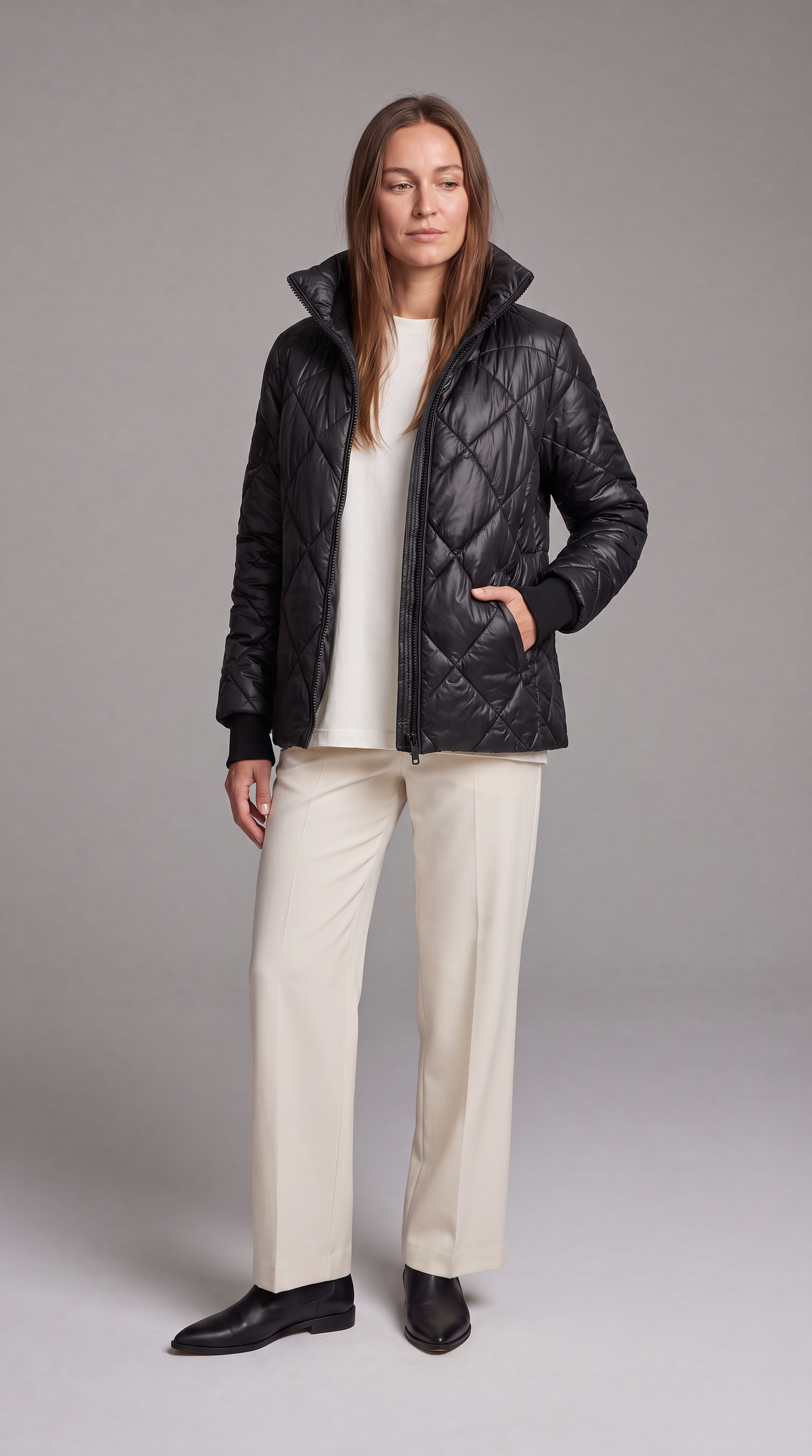 Lillian-Katharine | Women's Quilted High-Collar Puffer Jacket
