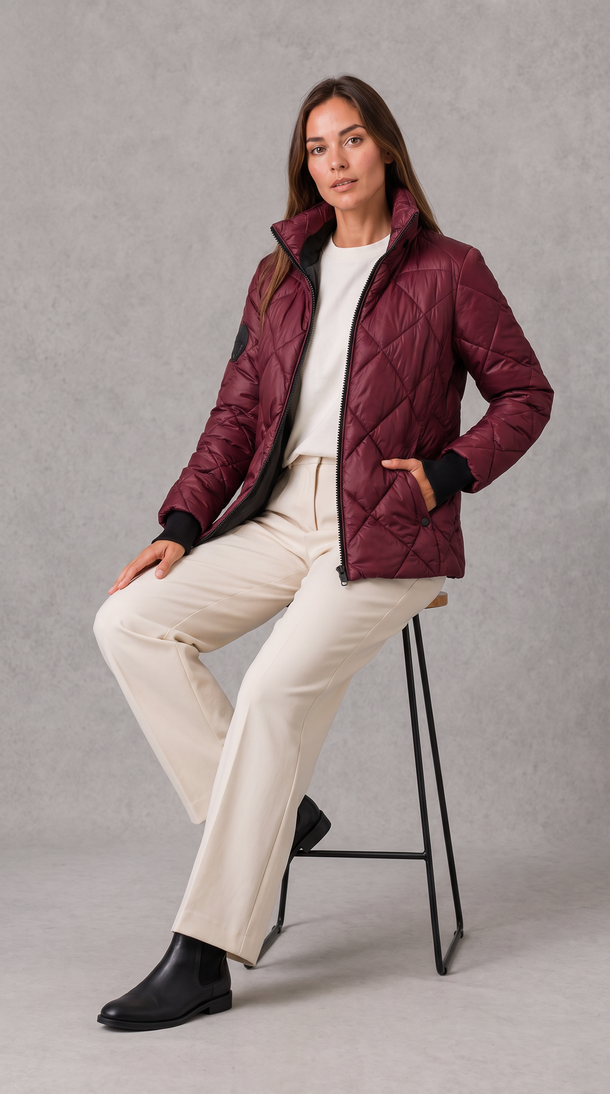 Lillian-Katharine | Women's Quilted High-Collar Puffer Jacket