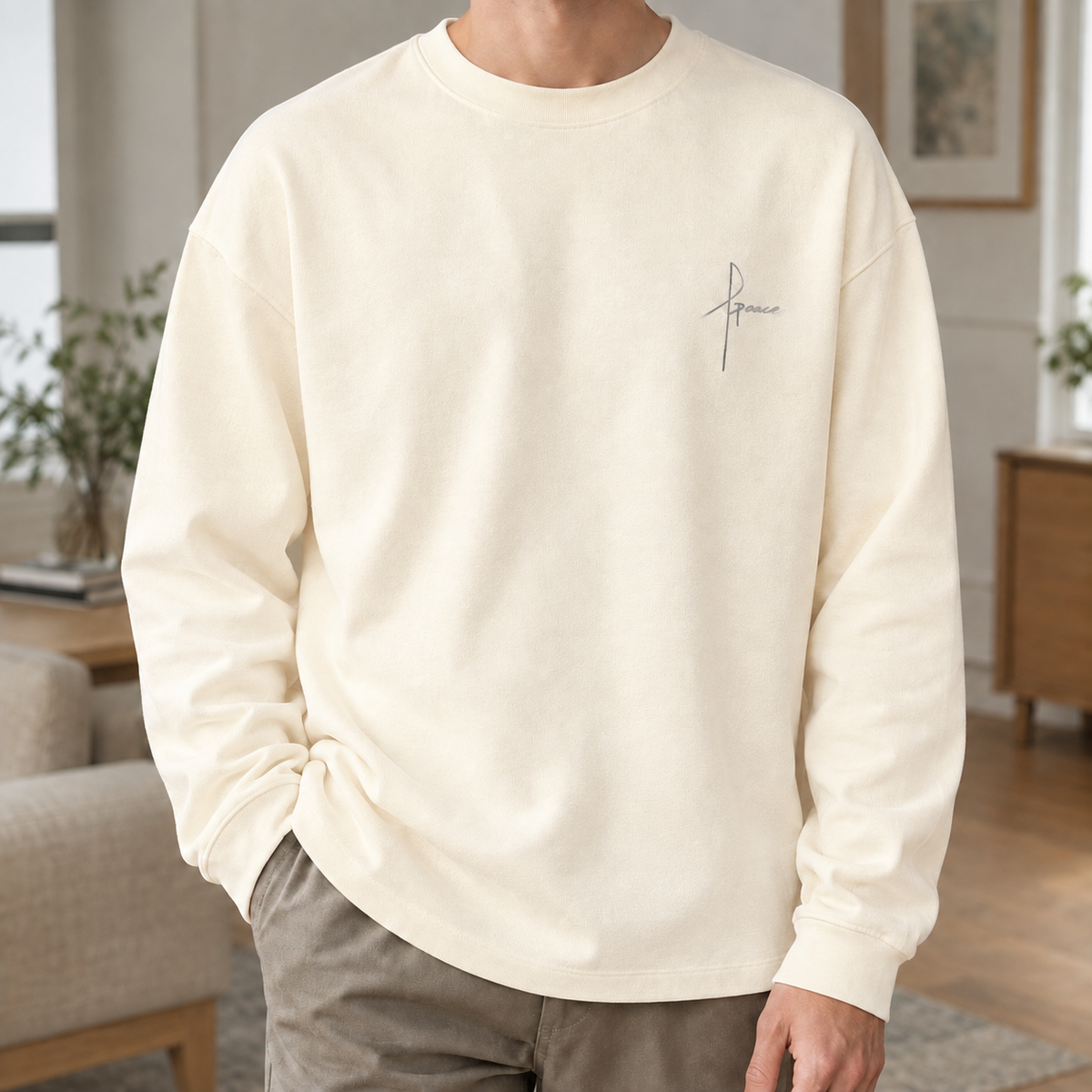 Tamara-Cordelia | Women's Relaxed Ribbed Crew Neck Script Tee