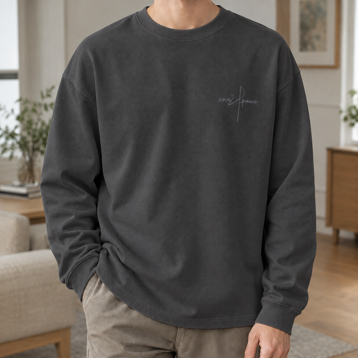 Tamara-Cordelia | Women's Relaxed Ribbed Crew Neck Script Tee