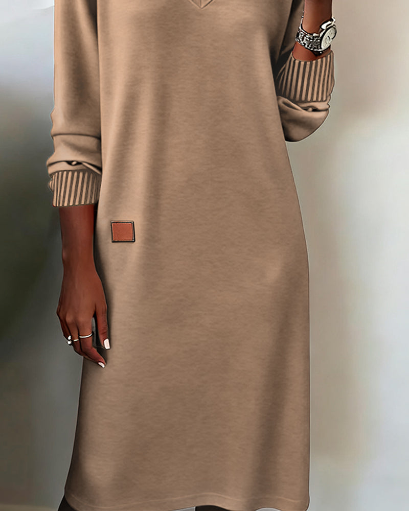 Thelma | Women's Relaxed V-Neck Knit Sweater Dress