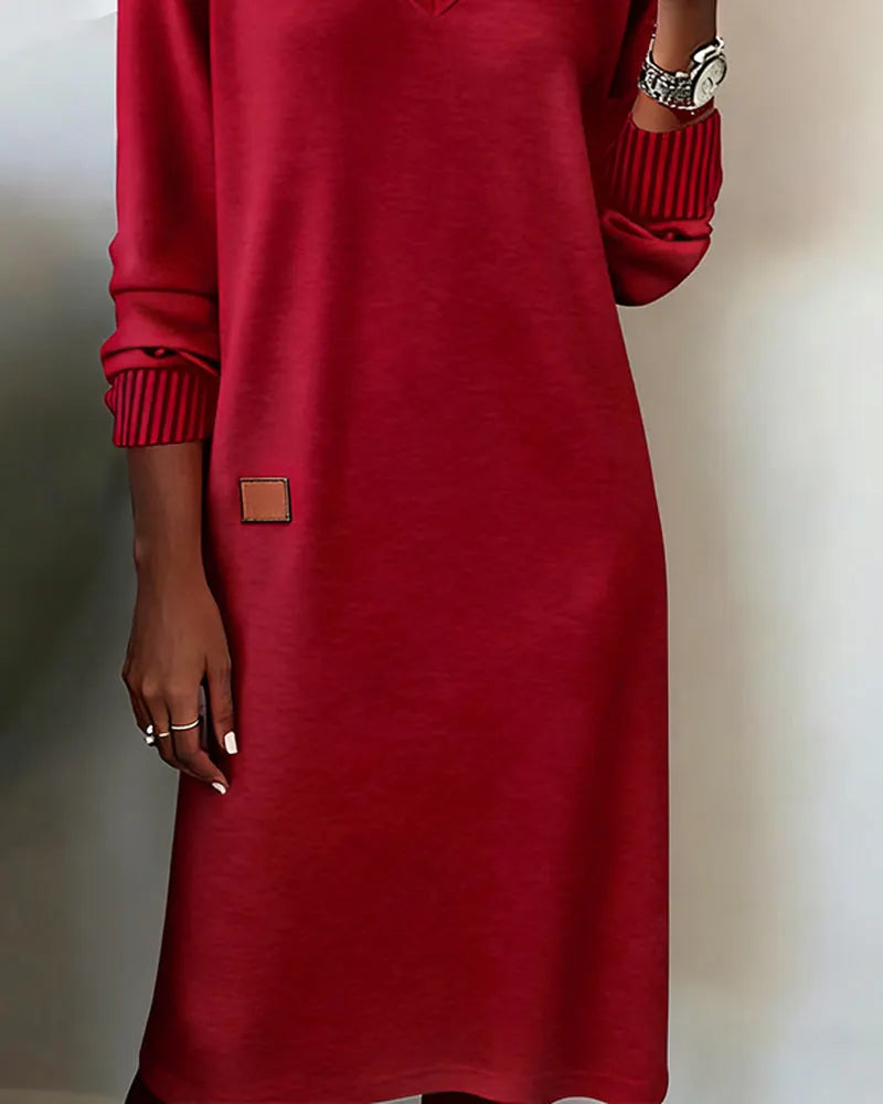 Thelma | Women's Relaxed V-Neck Knit Sweater Dress