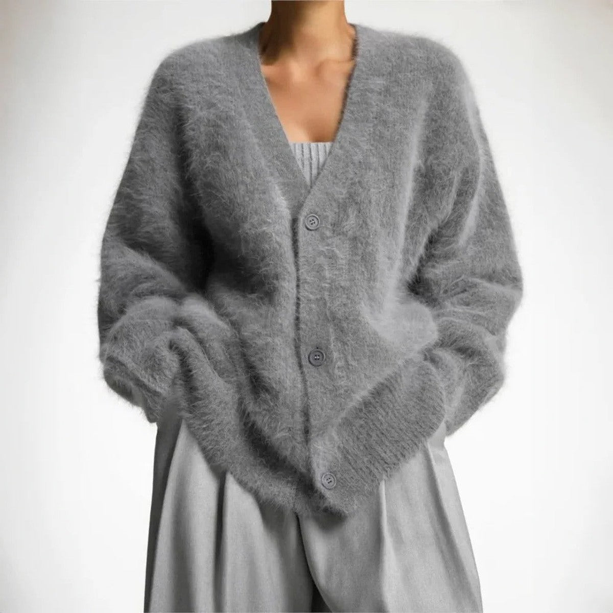 Valerie-Hilda | Women's Ribbed-Collar Cashmere Knit Sweater