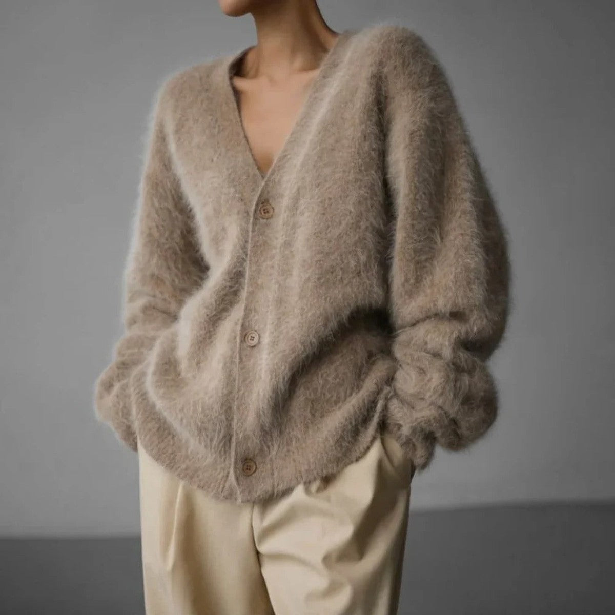 Valerie-Hilda | Women's Ribbed-Collar Cashmere Knit Sweater