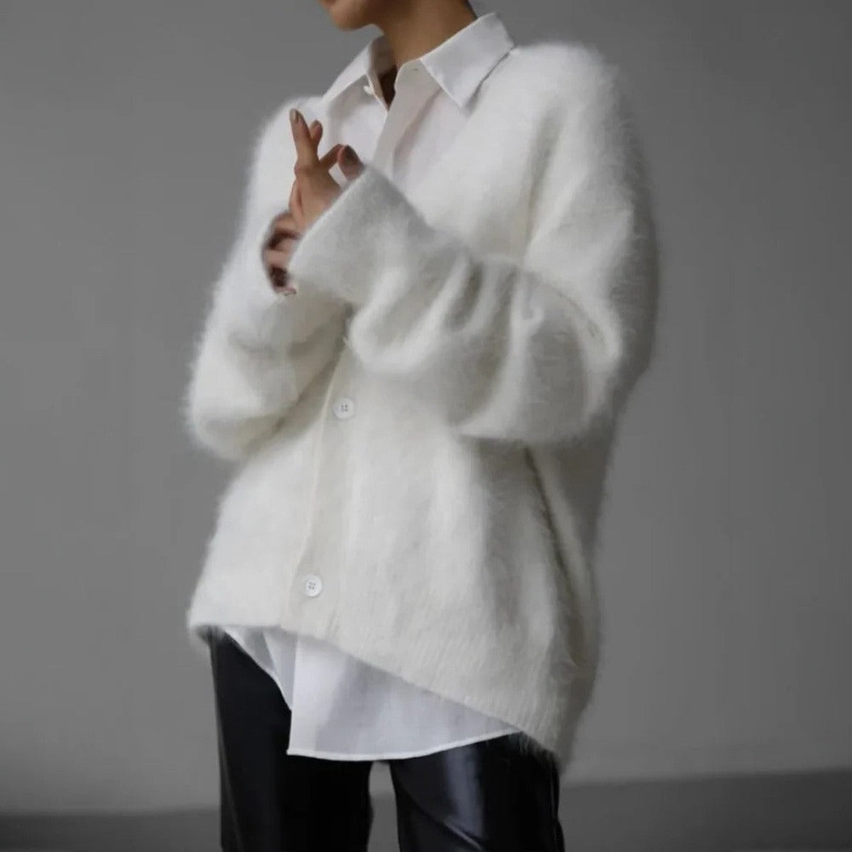 Valerie-Hilda | Women's Ribbed-Collar Cashmere Knit Sweater