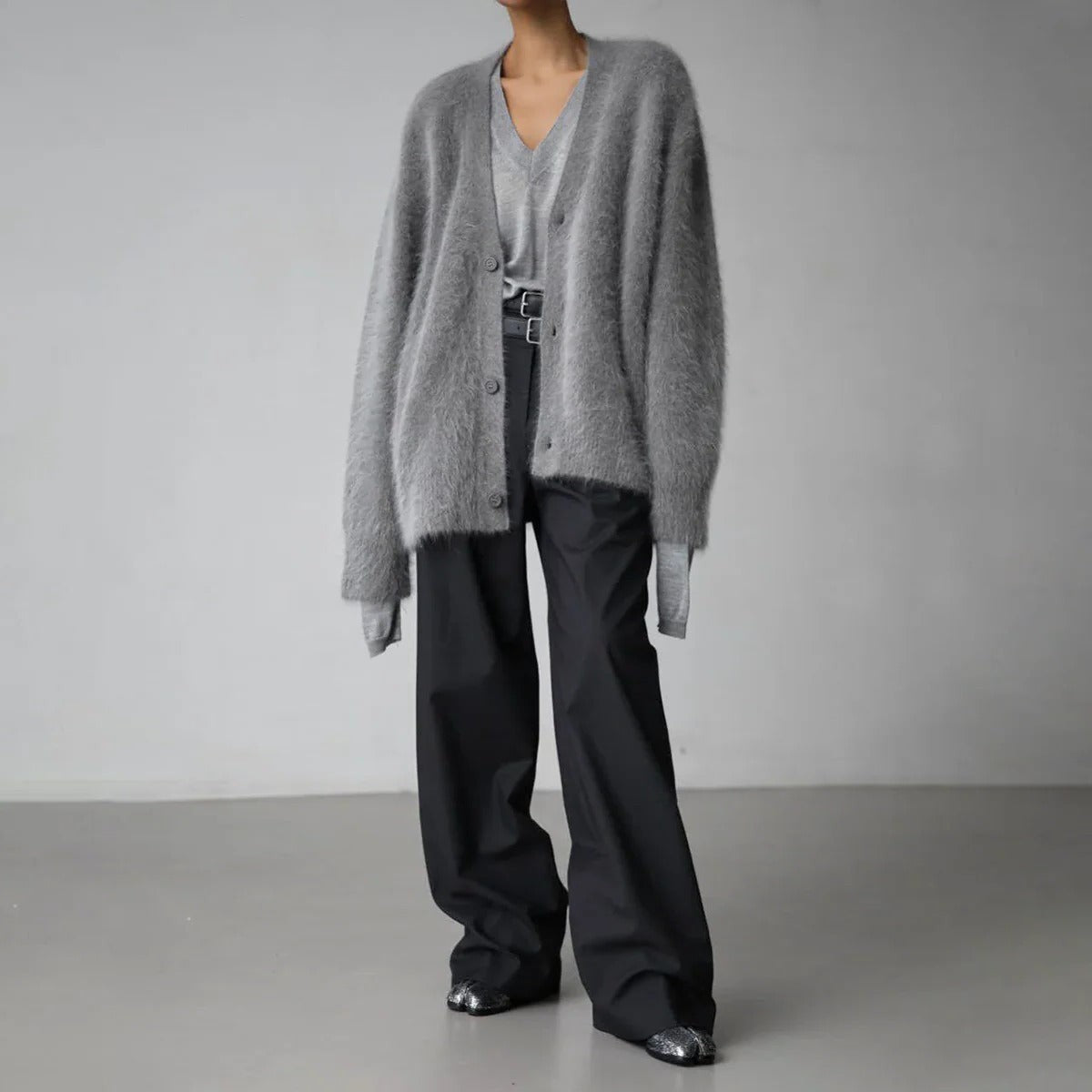 Valerie-Hilda | Women's Ribbed-Collar Cashmere Knit Sweater