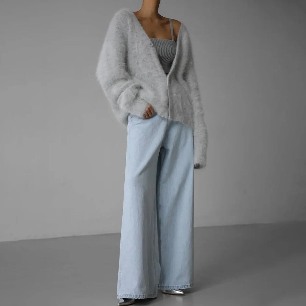 Valerie-Hilda | Women's Ribbed-Collar Cashmere Knit Sweater