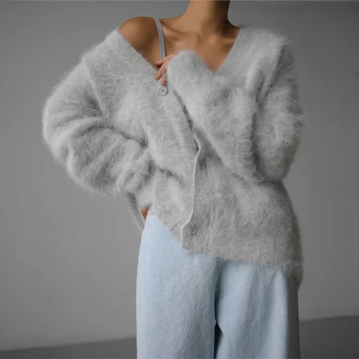 Valerie-Hilda | Women's Ribbed-Collar Cashmere Knit Sweater