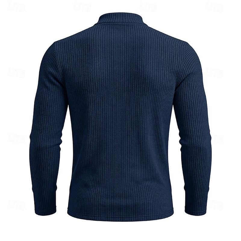 Joyce-Bianca | Women's Ribbed Mock-Neck Top
