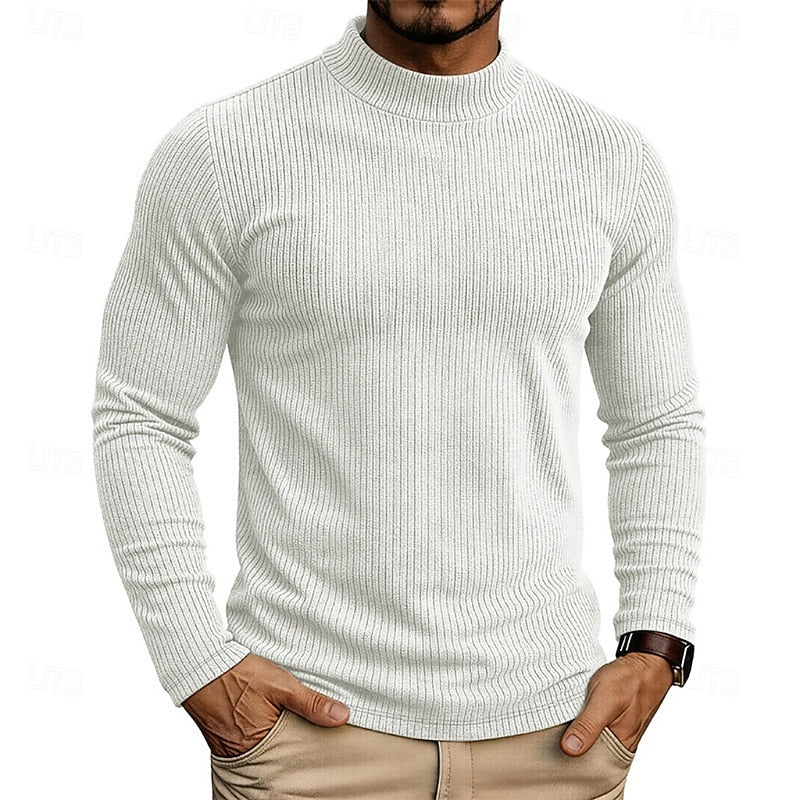 Joyce-Bianca | Women's Ribbed Mock-Neck Top