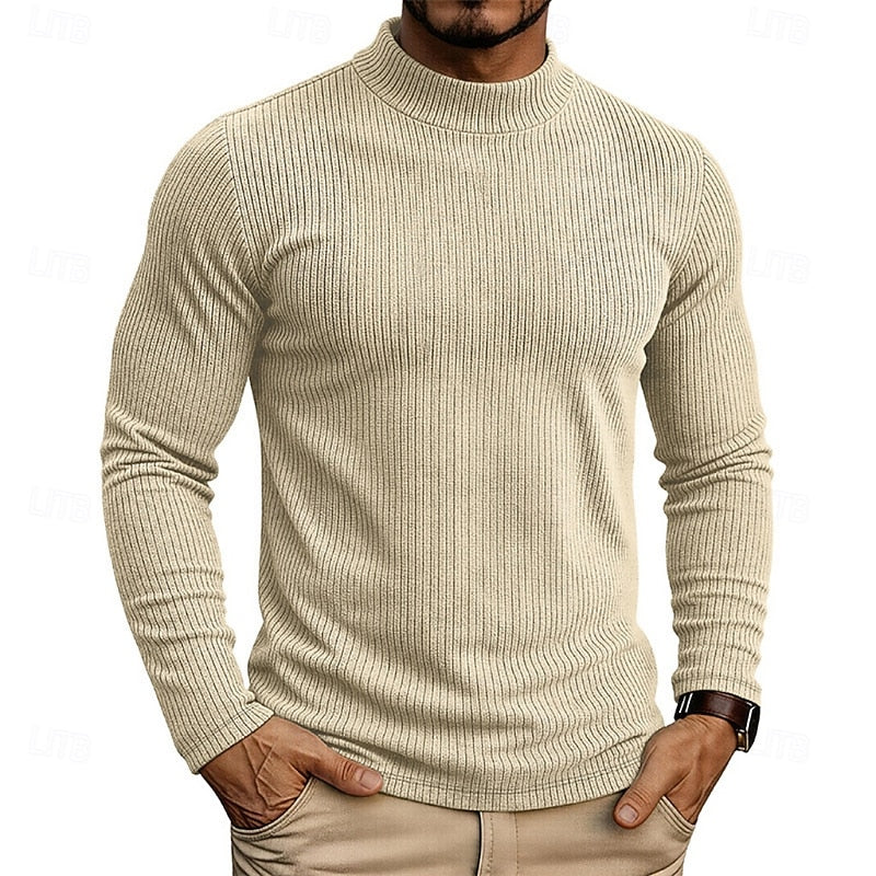 Joyce-Bianca | Women's Ribbed Mock-Neck Top