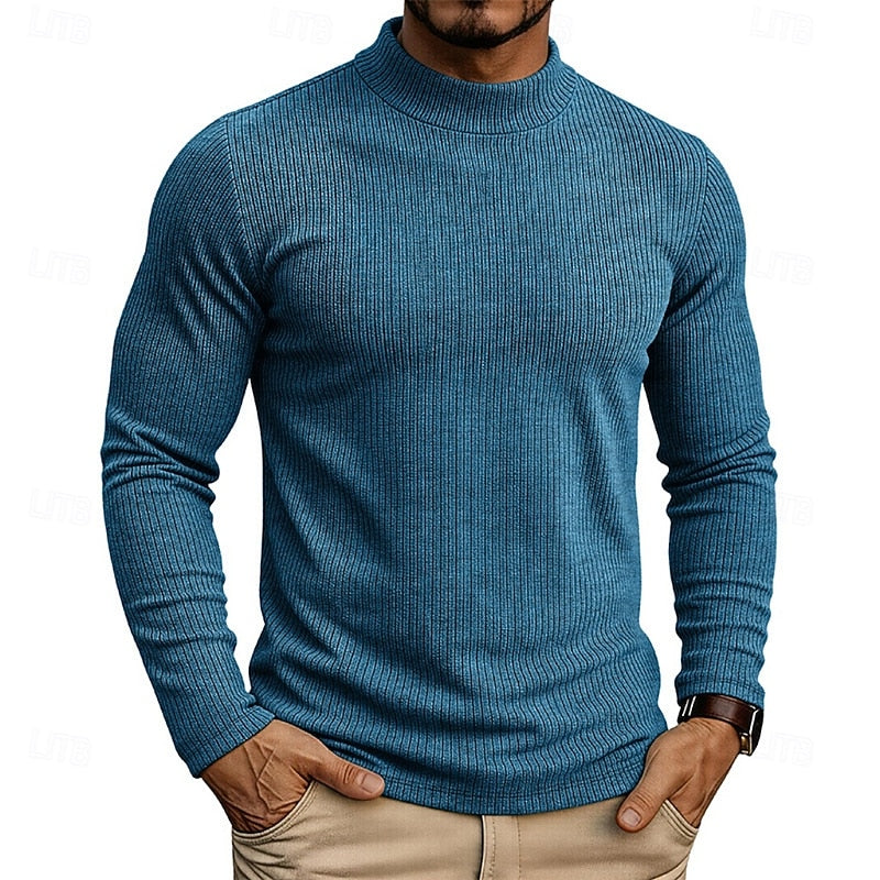 Joyce-Bianca | Women's Ribbed Mock-Neck Top