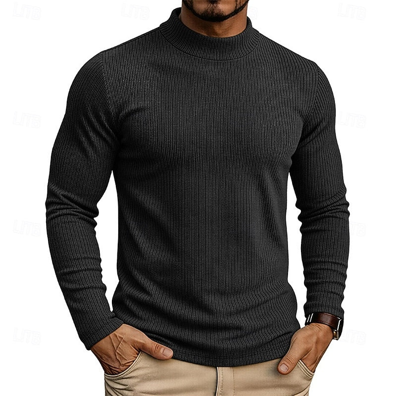 Joyce-Bianca | Women's Ribbed Mock-Neck Top