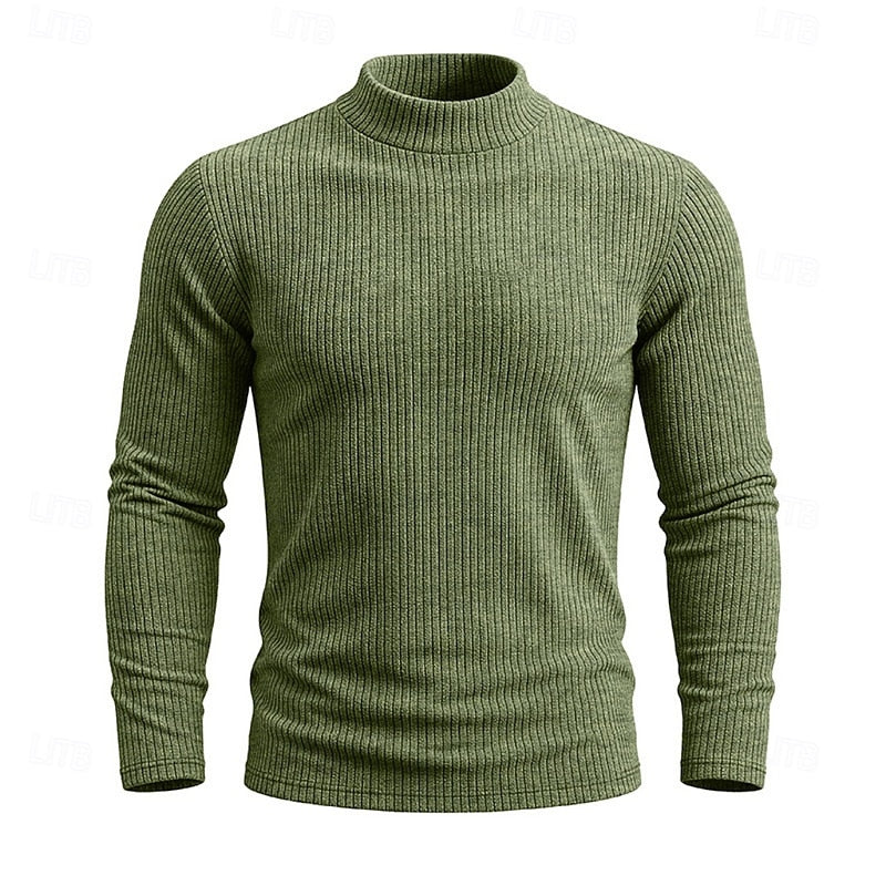 Joyce-Bianca | Women's Ribbed Mock-Neck Top
