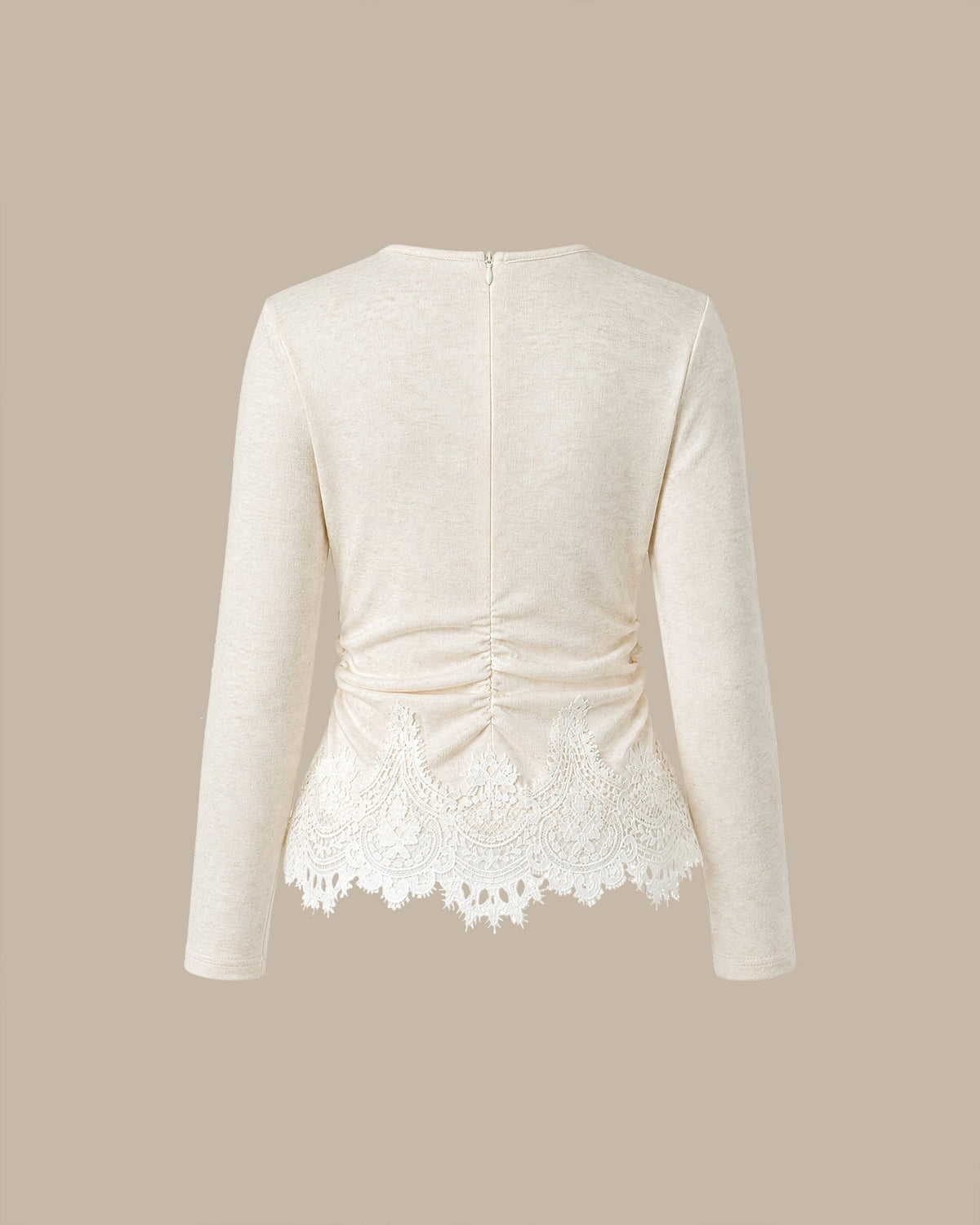 Daphne-Eugenia | Women's Ruched Waffle Long Sleeve Tee
