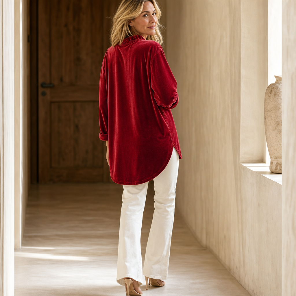 Tamara-Constance | Women's Ruffled V-Neck Blouse