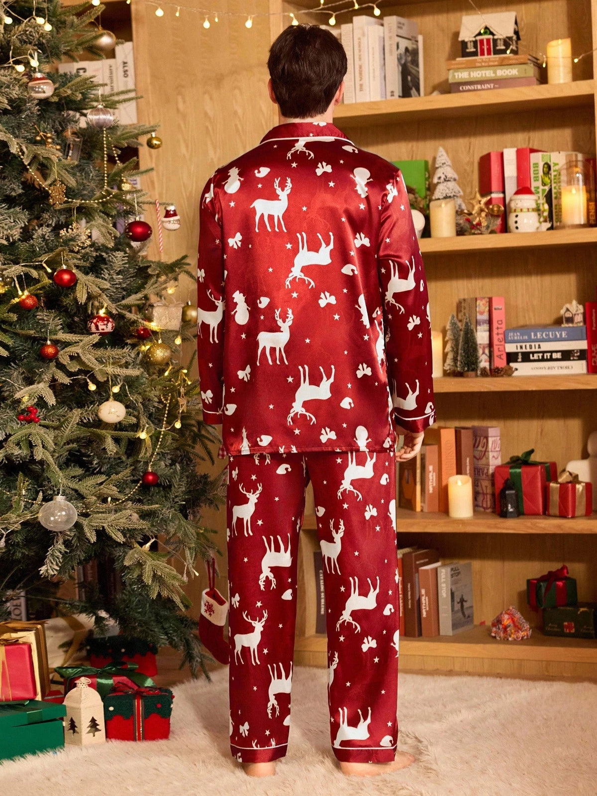 Selma-Rosemary | Women's Satin Button-Front Pajama Set