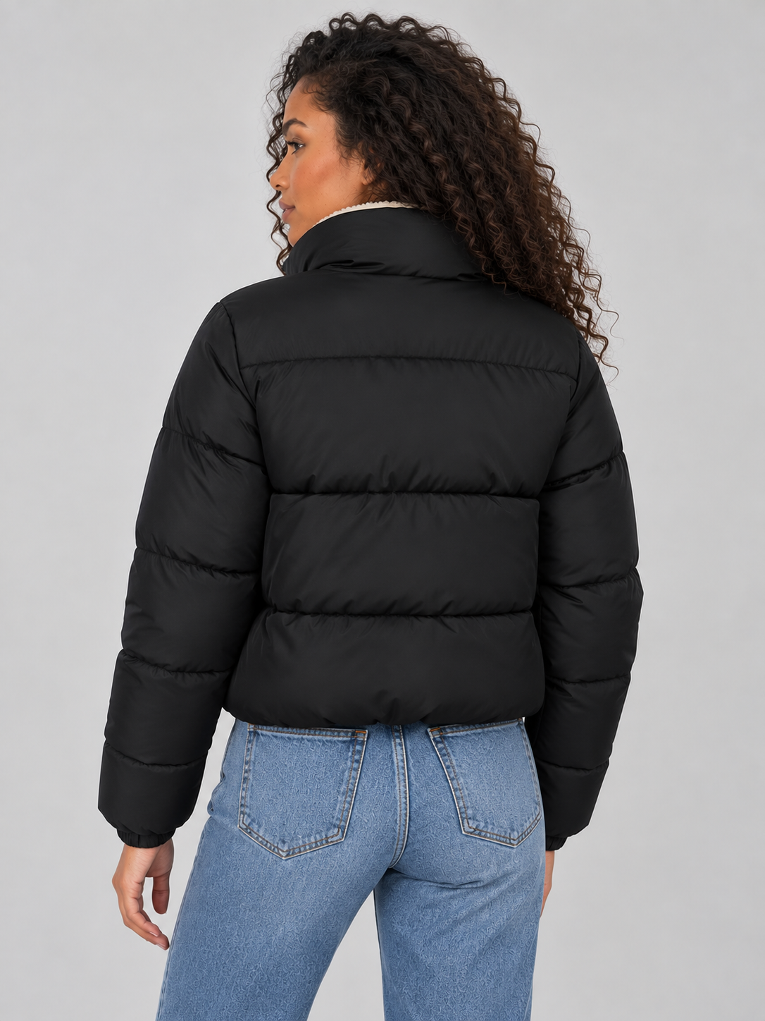 Wilhelmina-Renata | Women's Sherpa-Lined High Neck Puffer Jacket