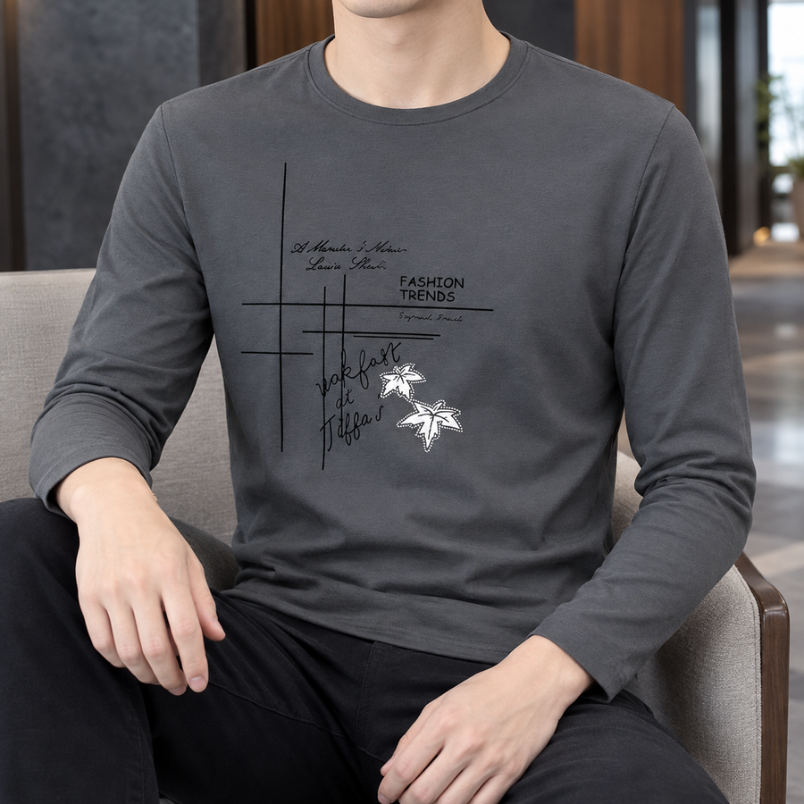 Phyllis-Estelle | Women's Silk-Touch Long-Sleeve Crew Neck Top