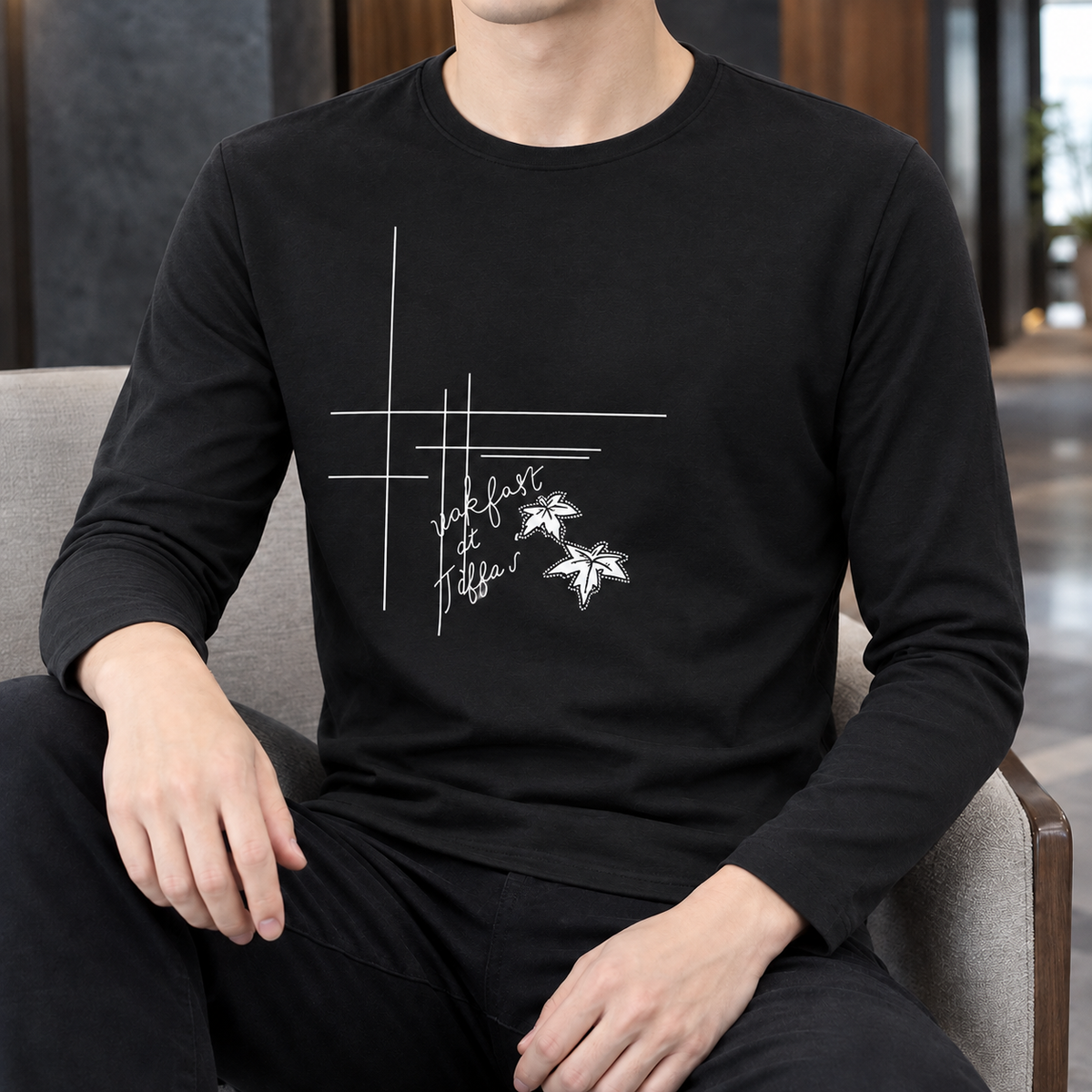 Phyllis-Estelle | Women's Silk-Touch Long-Sleeve Crew Neck Top