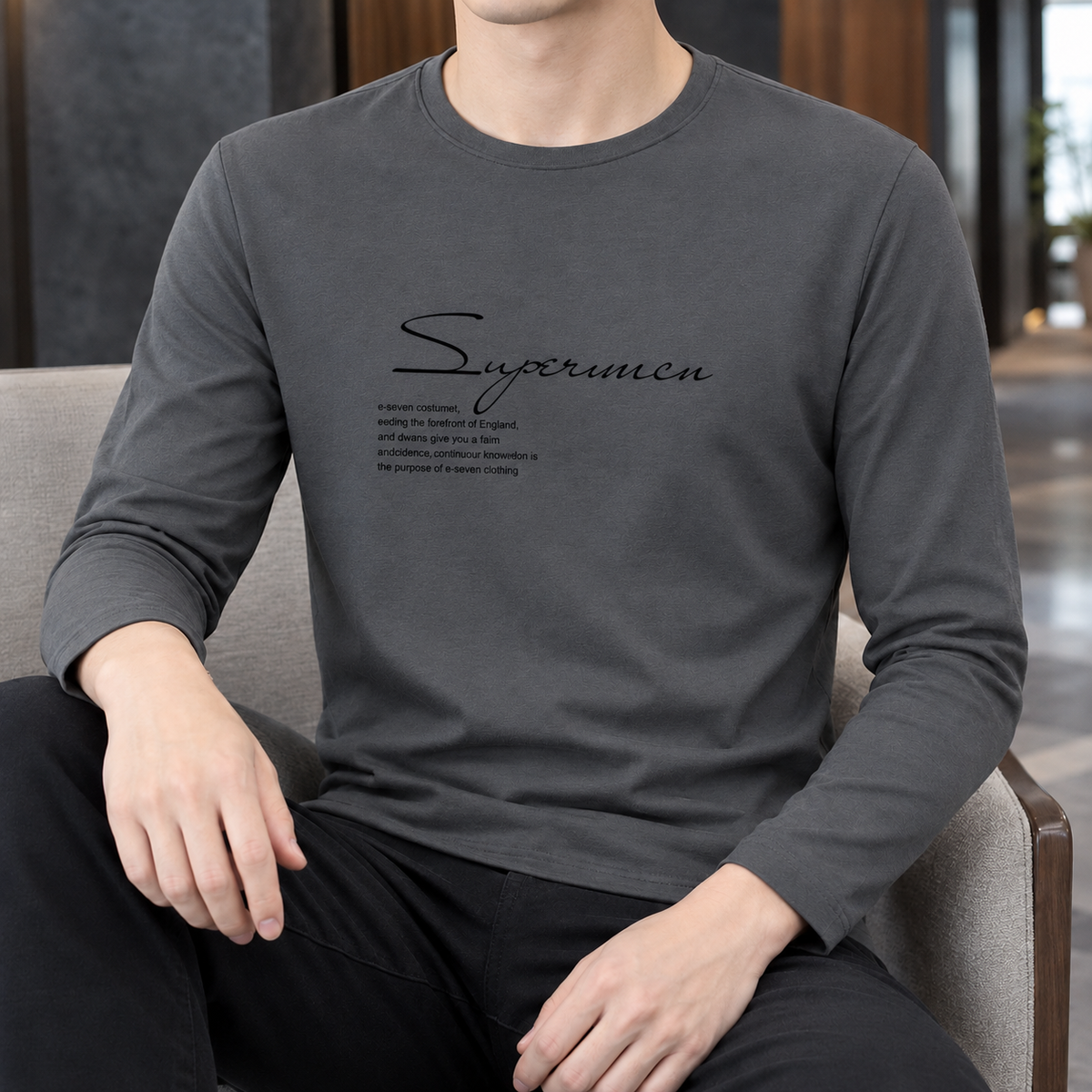 Phyllis-Estelle | Women's Silk-Touch Long-Sleeve Crew Neck Top