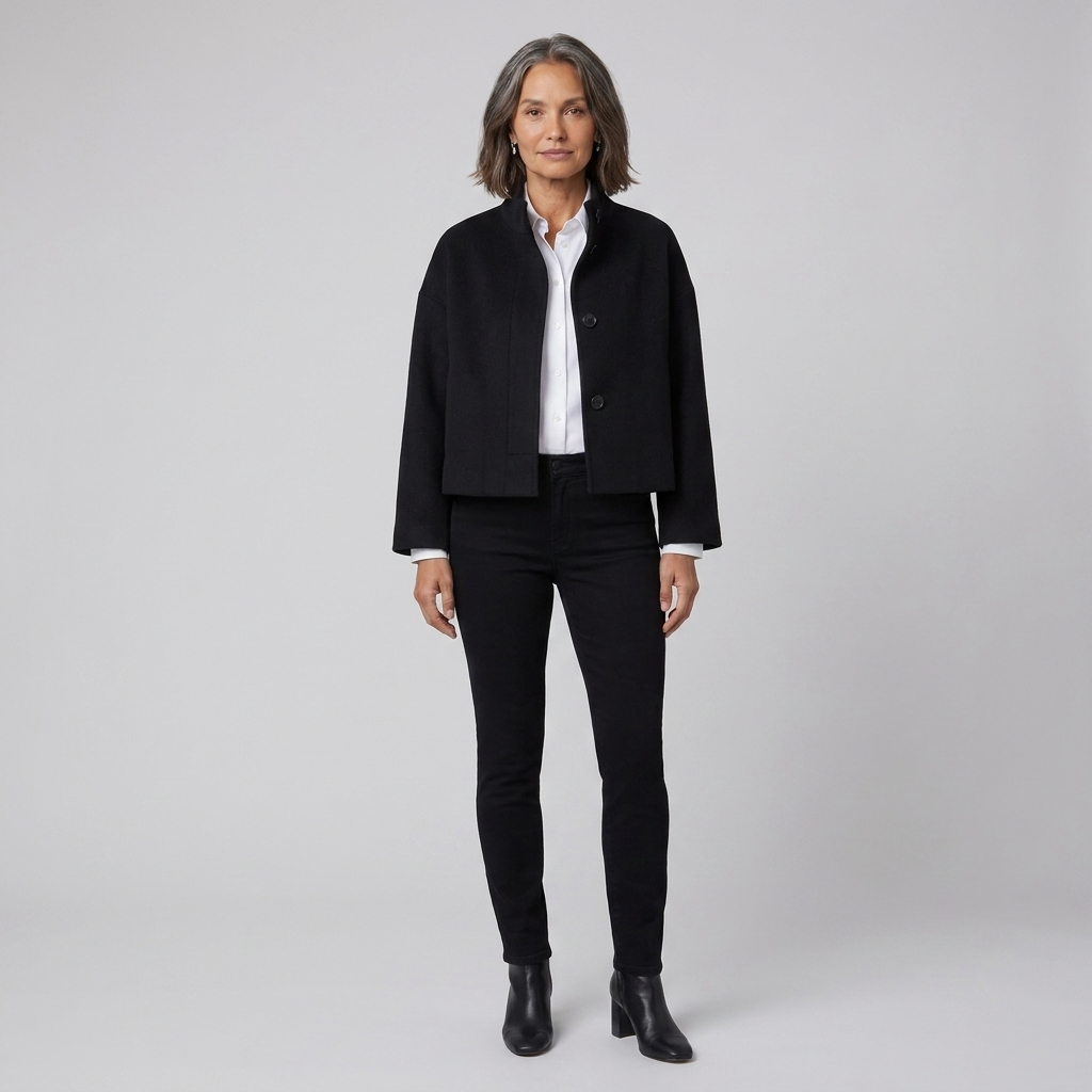Carmen-Roberta | Women's Snap-Front Faux Cashmere Short Jacket