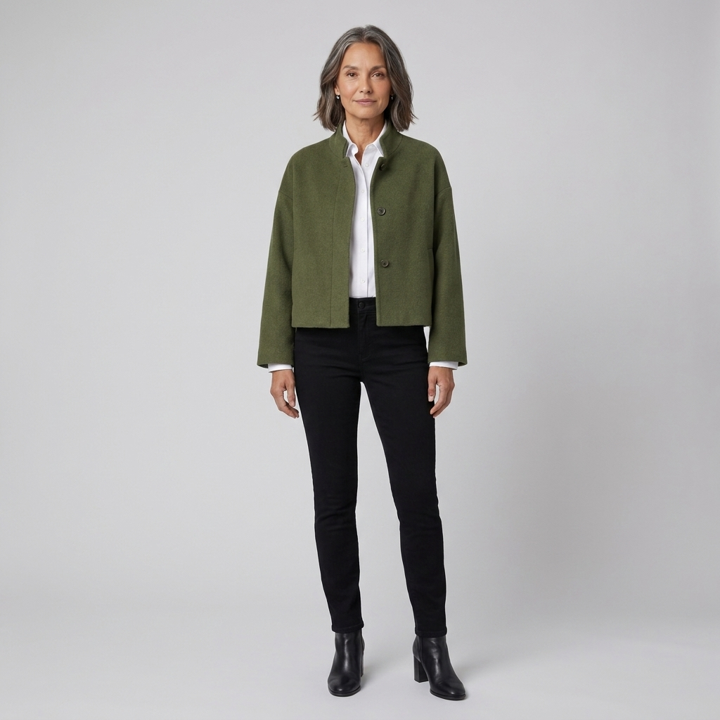 Carmen-Roberta | Women's Snap-Front Faux Cashmere Short Jacket
