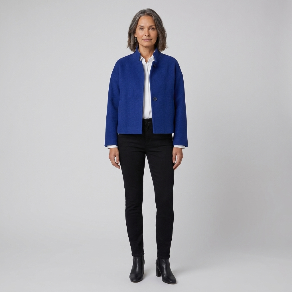 Carmen-Roberta | Women's Snap-Front Faux Cashmere Short Jacket