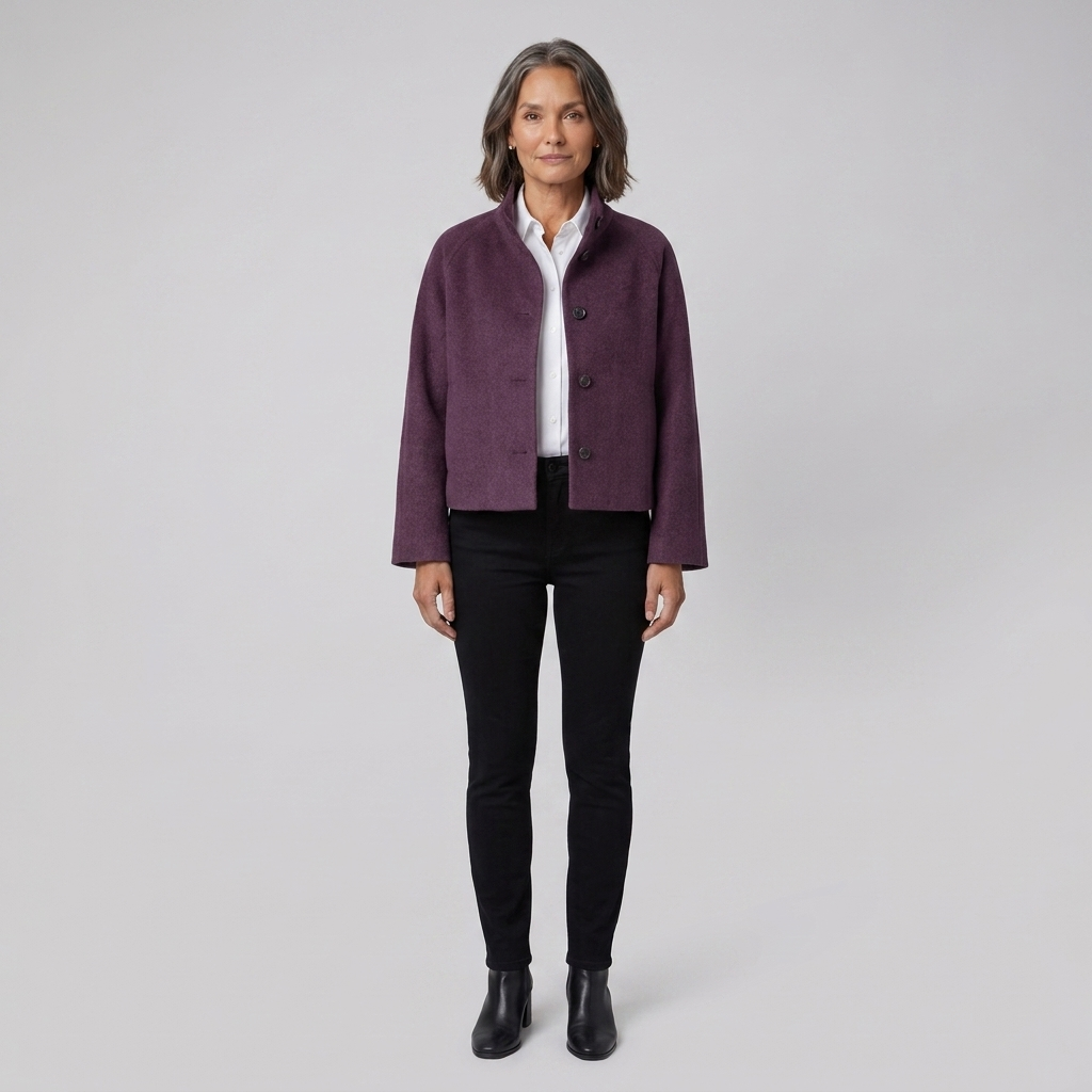 Carmen-Roberta | Women's Snap-Front Faux Cashmere Short Jacket