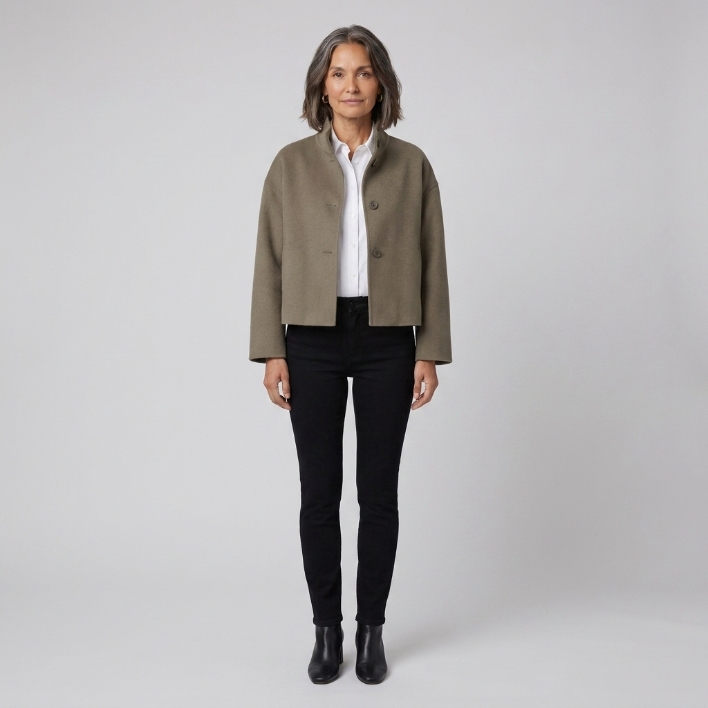 Carmen-Roberta | Women's Snap-Front Faux Cashmere Short Jacket