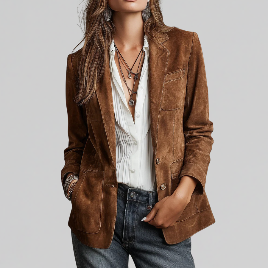 Cordelia-Clara | Women's Soft Suede-Touch Tailored Blazer