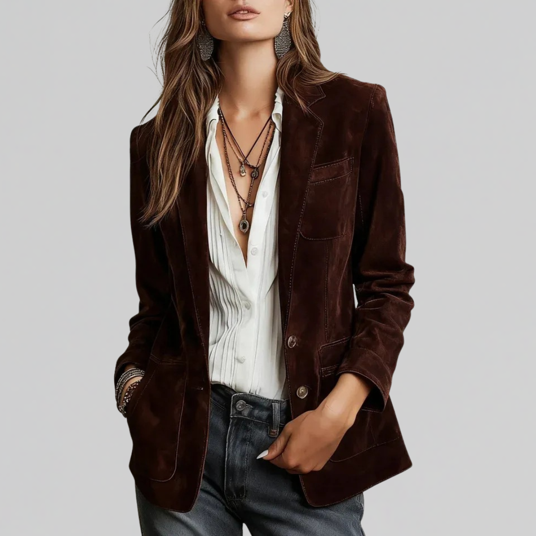 Cordelia-Clara | Women's Soft Suede-Touch Tailored Blazer