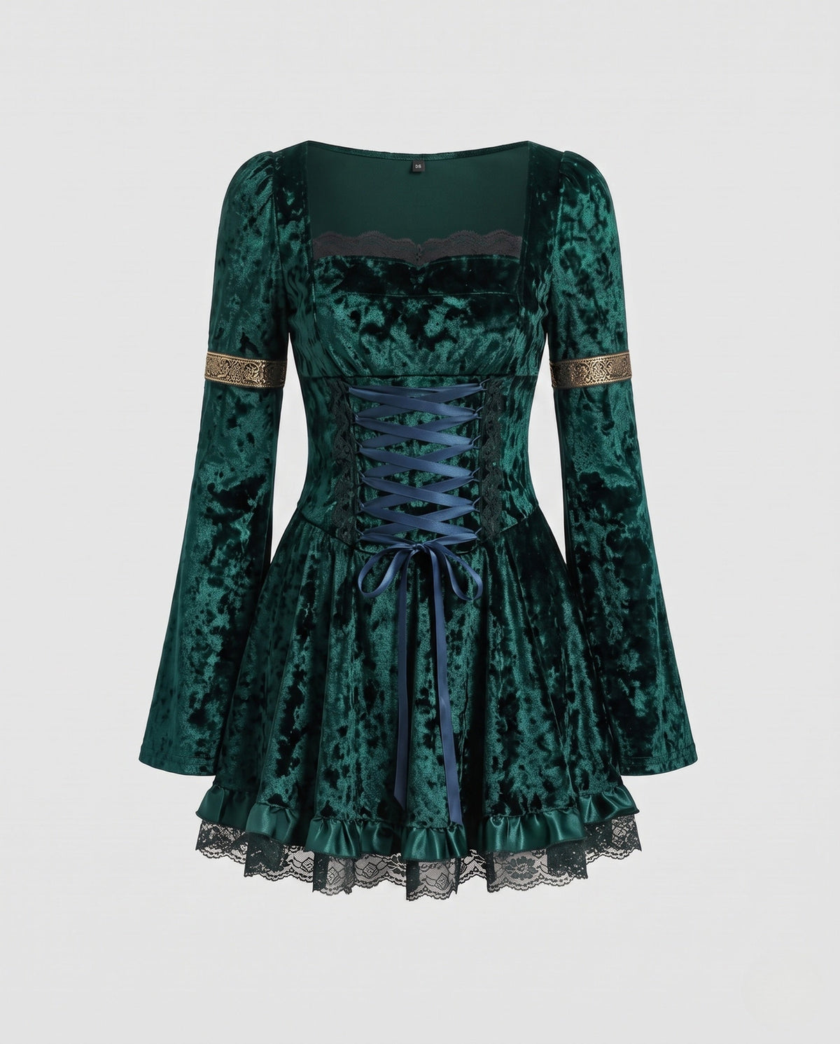 Mabel-Ruth | Women's Square-Neck Flared-Sleeve Ruffle-Hem Mini Dress